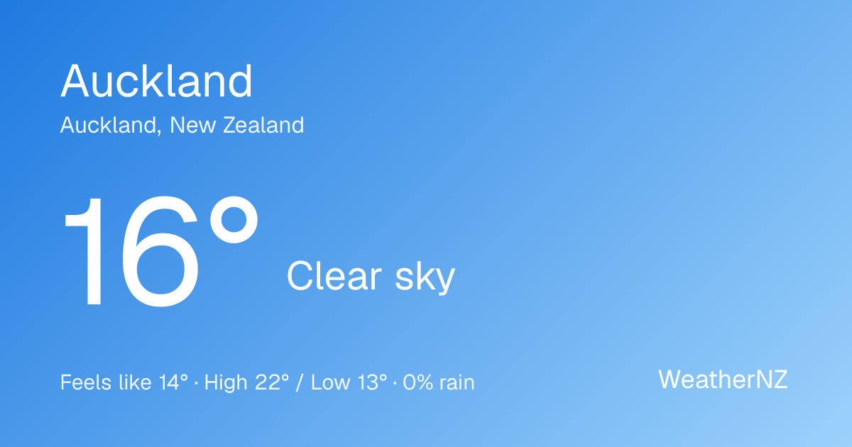 Auckland weather tomorrow | WeatherNZ