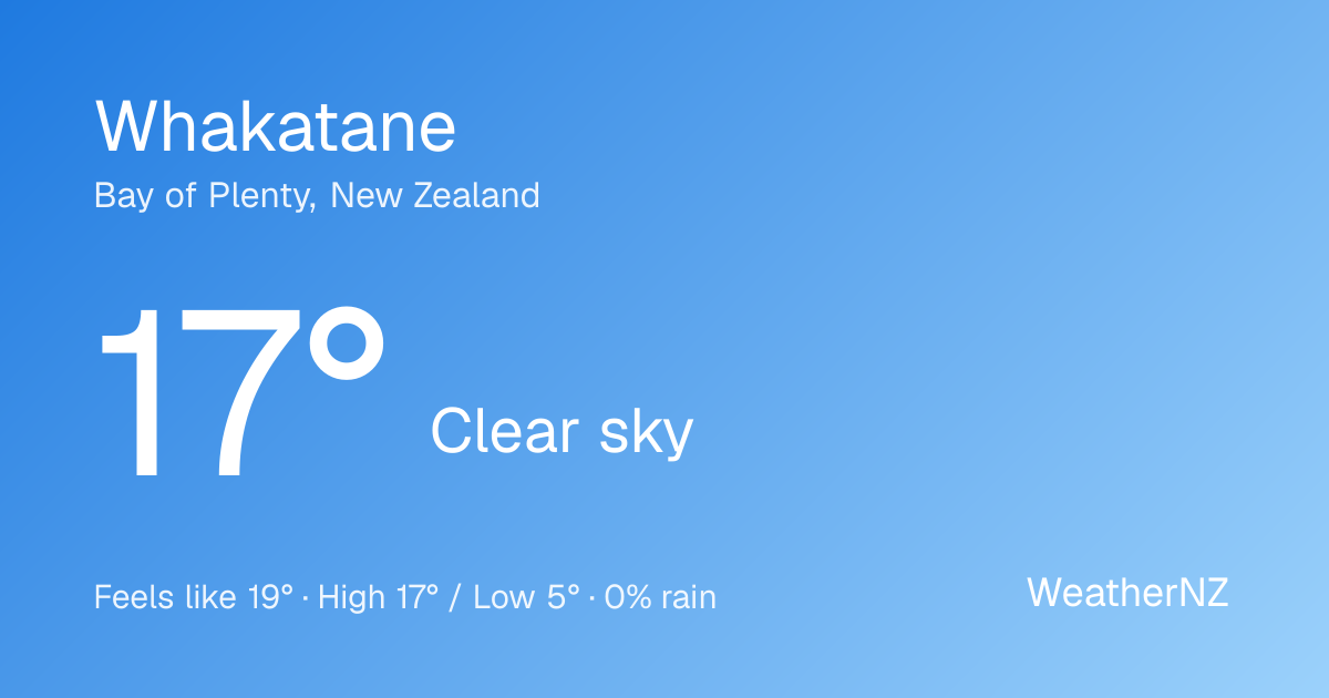 Whakatane weekend weather | WeatherNZ